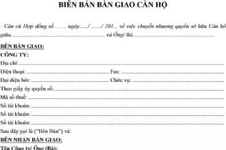 Quy trình bàn giao căn hộ chung cư