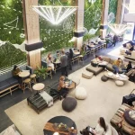 Không gian Coworking Space tại TT Genesis với nội thất hiện đại, ánh sáng tự nhiên