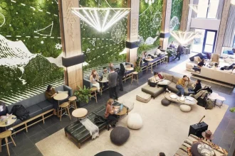 Không gian Coworking Space tại TT Genesis với nội thất hiện đại, ánh sáng tự nhiên