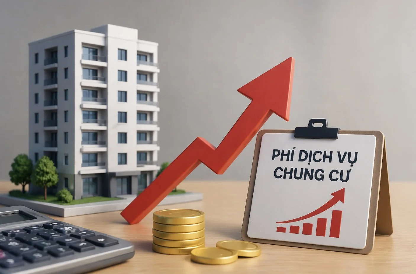 Cư dân trao đổi về phí dịch vụ tại khu chung cư