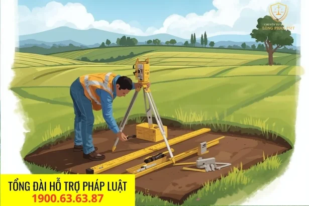 Kỹ sư đo đạc diện tích đất thực tế bằng máy GPS