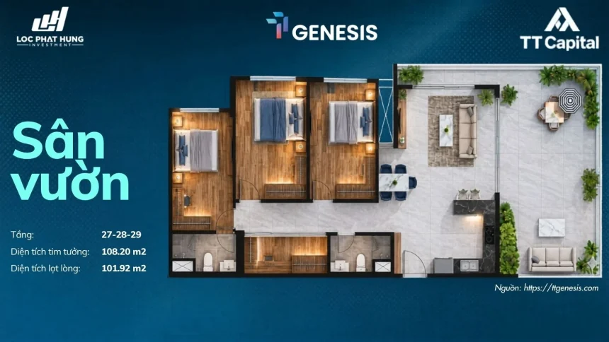 Không gian nhà mẫu TT Genesis với thiết kế hiện đại, sang trọng