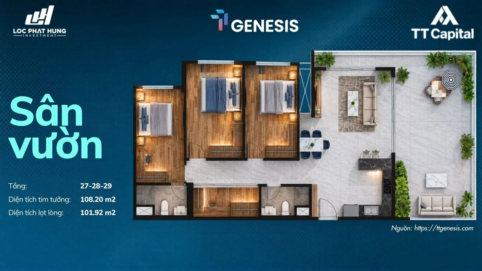 Không gian nhà mẫu TT Genesis với thiết kế hiện đại, sang trọng