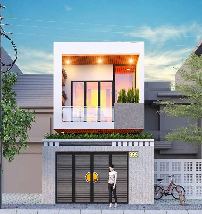Nhà phố có sân vườn cho gia đình trẻ