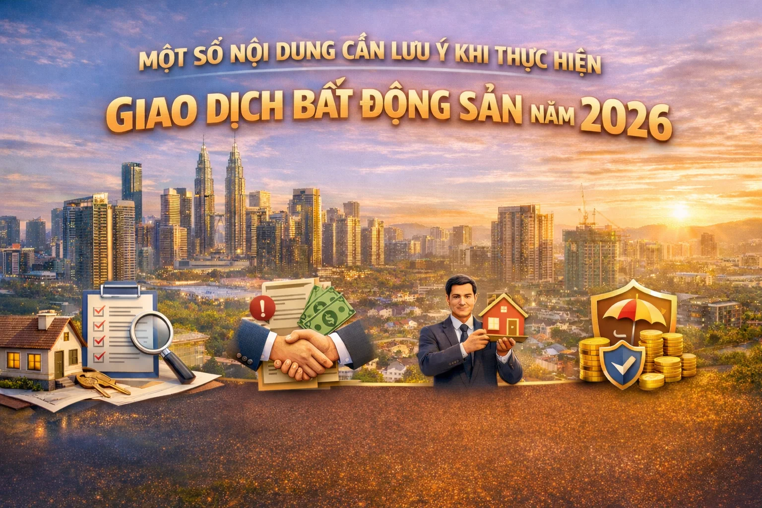 Hình ảnh minh họa sàn giao dịch bất động sản vừa và nhỏ năm 2026 với không gian hiện đại, ứng dụng công nghệ