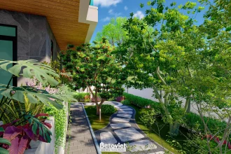 Biệt thự Cần Giờ có sân vườn và hồ bơi ven biển