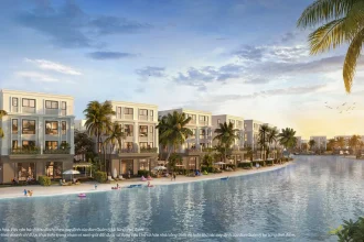 Phối cảnh tổng thể khu biệt thự Vinhomes Cần Giờ với cảnh quan ven sông