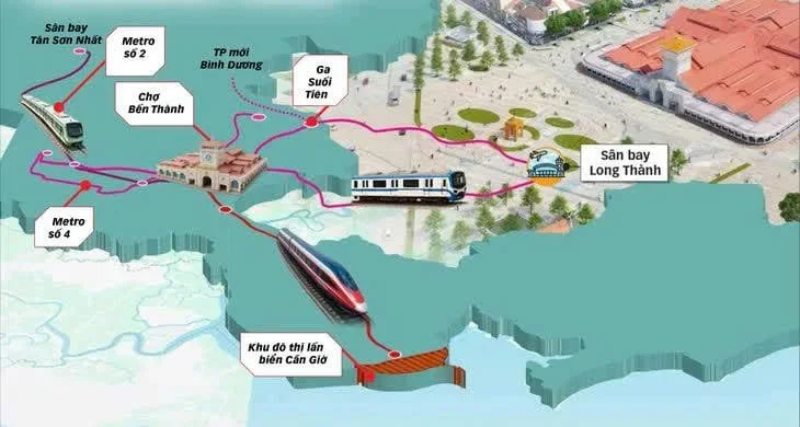 Ga metro tốc độ cao tại Cần Giờ với khu vực ke ga và nhà chờ