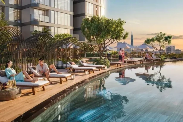 Phối cảnh hồ bơi vô cực Panorama Chân Mây tại Vlasta Premier Quận 7