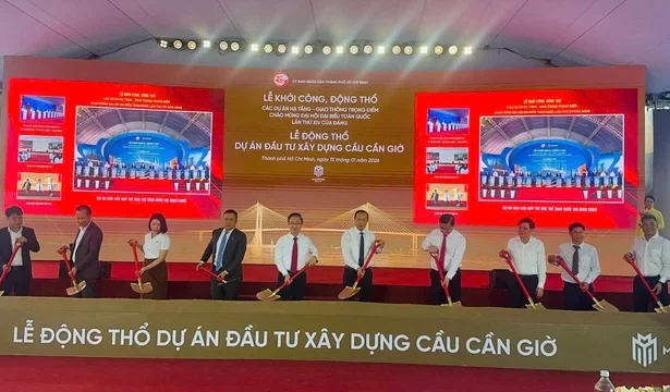 Toàn cảnh lễ động thổ cụm tiện ích trọng điểm tại Phân khu Trải nghiệm Vịnh Tiên