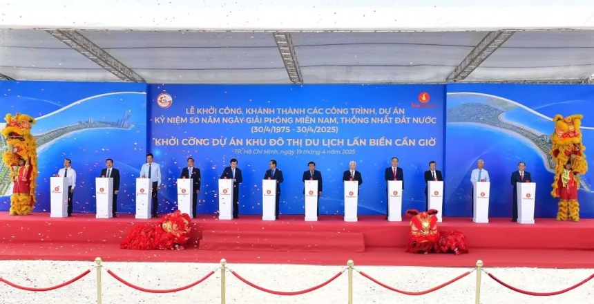 Toàn cảnh lễ ký kết biên bản ghi nhớ giữa chủ đầu tư và các thương hiệu bán lẻ tại Vinhomes Cần Giờ