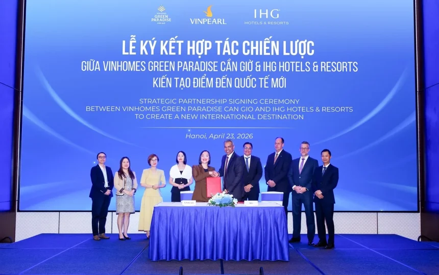 Toàn cảnh lễ ký kết thỏa thuận hợp tác chiến lược giữa chủ đầu tư Vinhomes Cần Giờ và các ngân hàng lớn