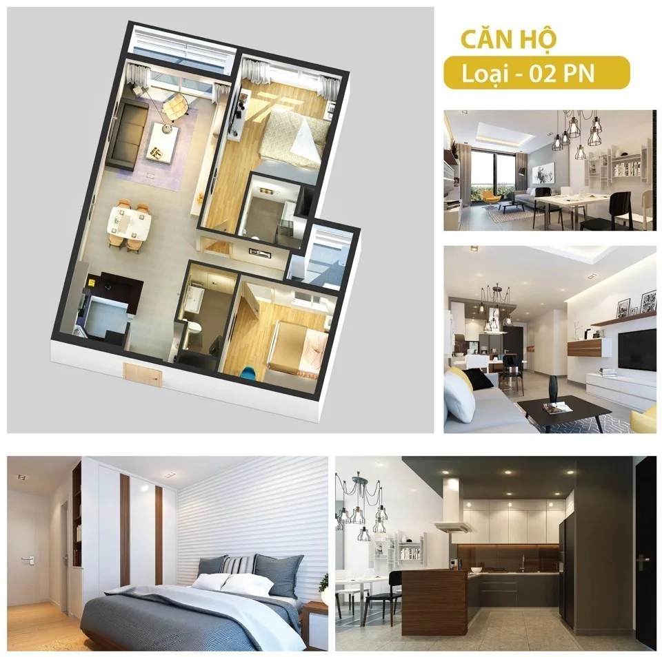 Mặt bằng căn hộ 2 phòng ngủ tại Quận 7