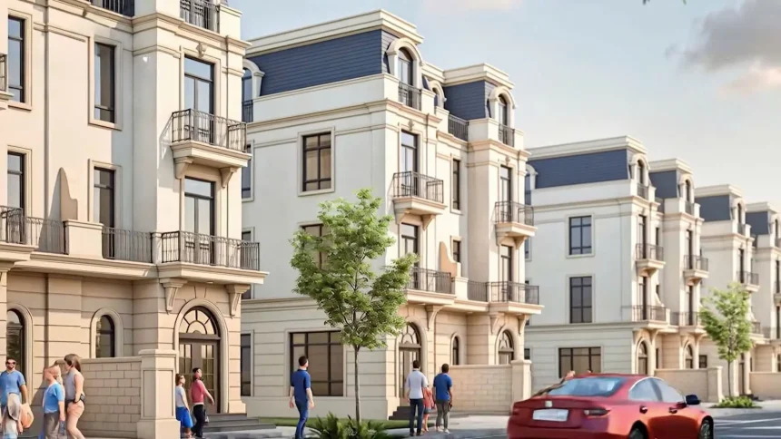 Phối cảnh mặt ngoài dãy liền kề hoàn thiện tại Vinhomes Cần Giờ