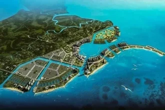 Toàn cảnh khu nhà biển tại Cần Giờ nhìn từ trên cao