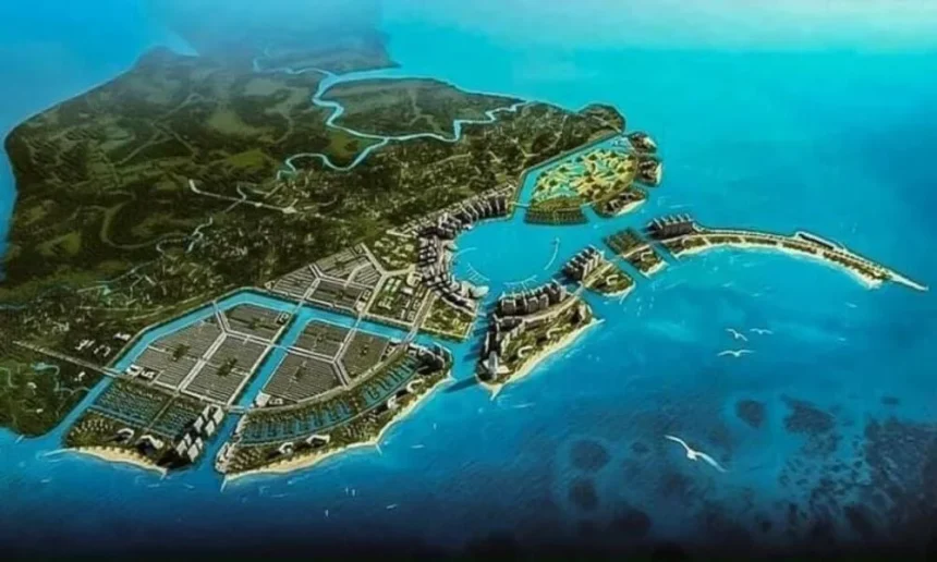 Toàn cảnh khu nhà biển tại Cần Giờ nhìn từ trên cao