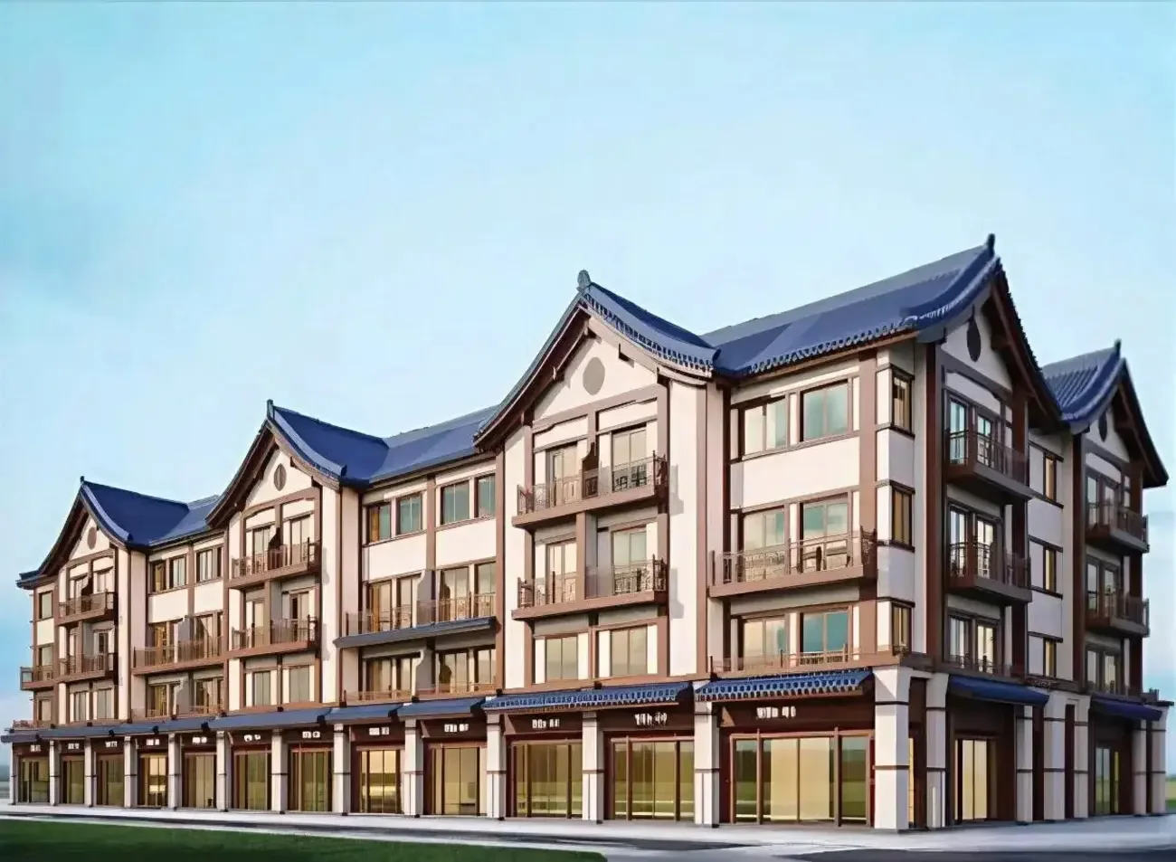 Khu nhà mẫu Vinhomes Green Paradise tại Cần Giờ nhìn từ lối vào