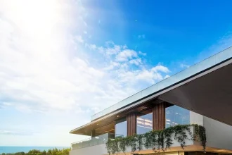 Phối cảnh cụm biệt thự golf-front view nhìn ra sân golf 18 hố