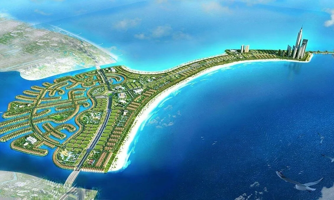 Phối cảnh đại đô thị sinh thái biển với hệ tiện ích nghỉ dưỡng và cảnh quan ven biển