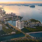 Phối cảnh đại đô thị sinh thái ven biển với mật độ cây xanh cao