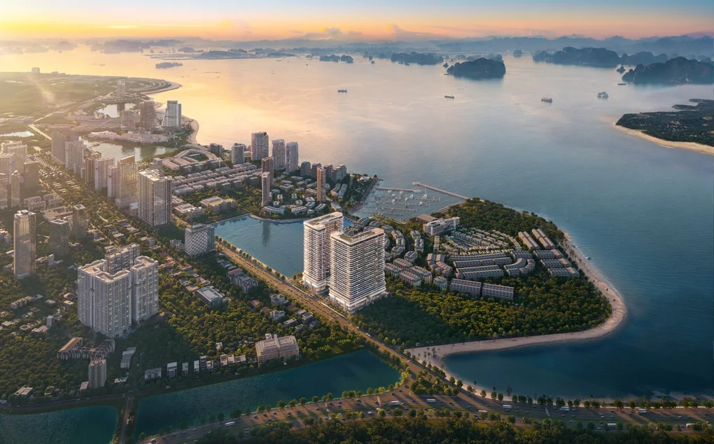 Phối cảnh đại đô thị sinh thái ven biển với mật độ cây xanh cao