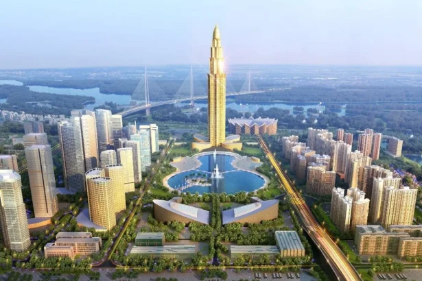 Phối cảnh dự án căn hộ cao tầng tại Việt Nam nhìn từ trên cao