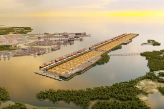Phối cảnh siêu cảng trung chuyển quốc tế Cần Giờ với hệ thống bến và cầu tàu nước sâu