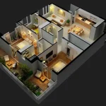 Phối cảnh tổng thể chung cư cao cấp có nhiều tiện ích cho người già