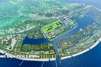 Phối cảnh tổng thể hệ thống sân golf 36 hố tại Vinhomes Green Paradise
