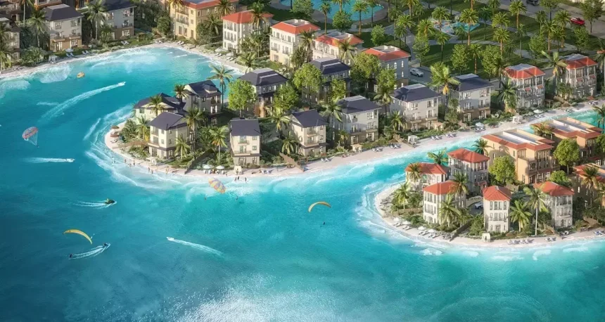 Phối cảnh khu đô thị Vinhomes Cần Giờ nhìn từ trên cao ven biển