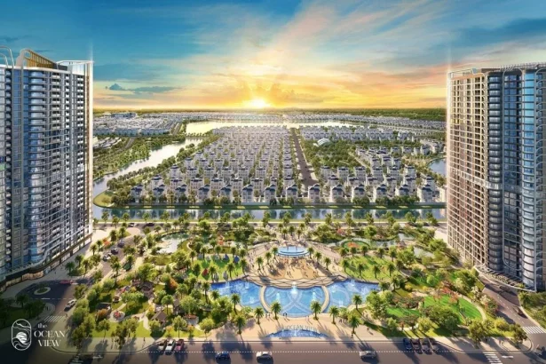 Phối cảnh khu đô thị Vinhomes Ocean Park nhìn từ trên cao