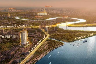 Phối cảnh Vlasta Premier Phú Thuận nhìn ra sông Đào Trí