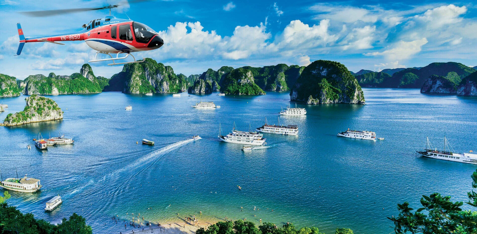 Tour trực thăng ngắm toàn cảnh vịnh biển Cần Giờ