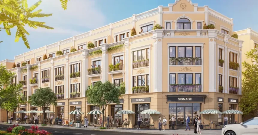 Phối cảnh liền kề Mẫu LK CH04 Cổ điển không mái dự án Vinhomes Green Paradise dự án VINHOMES_GREEN_PARADISE - Nếu có cùng ngân sách, tôi nên so Vinhomes Green Paradise với bất động sản Thủ Đức bằng tiêu chí nào?